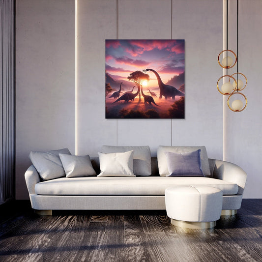 Morning Mist Brachiosaurus Canvas