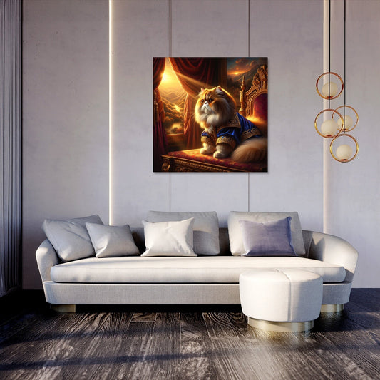 Regal Feline Contemplation Canvas