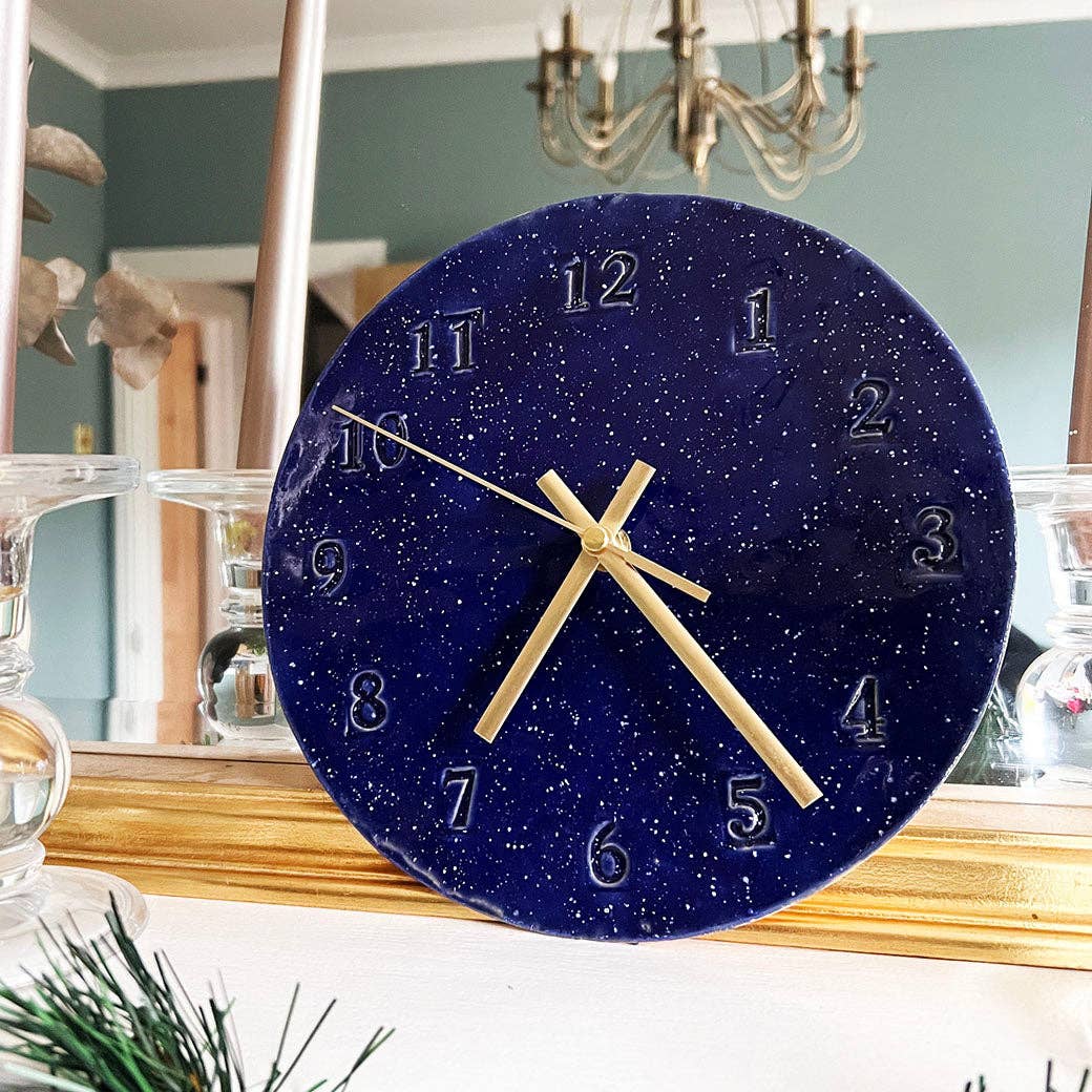 Dark Blue Wall Clock