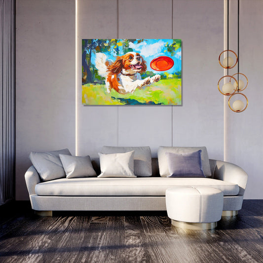 Cavalier's Frisbee Chase Canvas