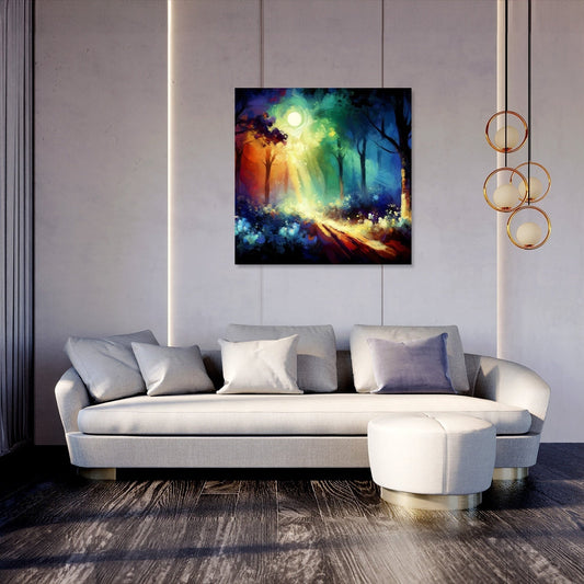 Enchanted Moonlit Forest Canvas