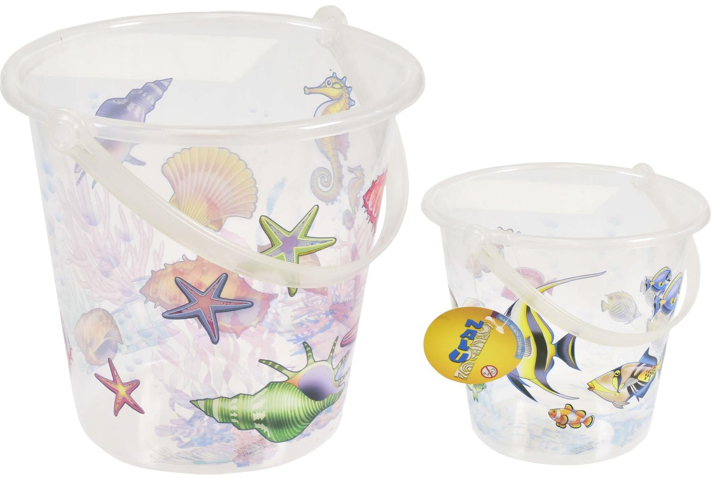 Children's Transparent Bucket with Sealife Print (single)