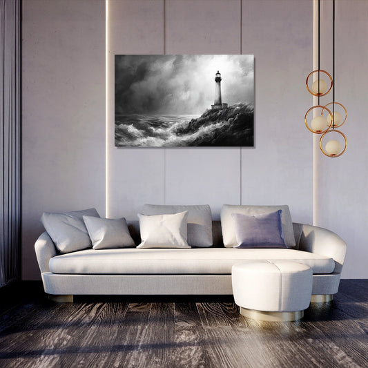 Monochrome Beacon Coast Canvas