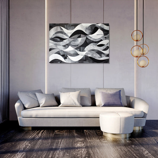 Monochromatic Waves Canvas