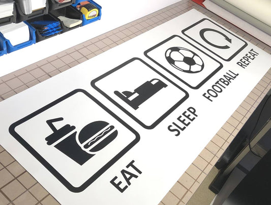 Eat Sleep Football Repeat Wall Sticker – Bedroom Football Wall Art Decor