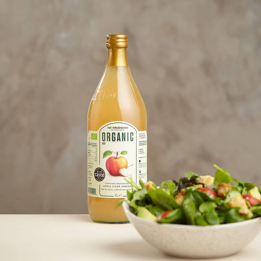 Eat Wholesome Organic Raw Apple Cider Vinegar with Mother 1L – Unfiltered