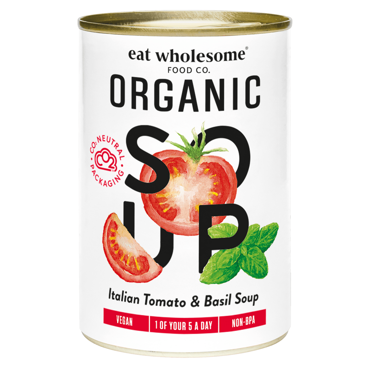 Eat Wholesome Organic Tomato & Basil Soup 400g – Smooth Ready to Heat Soup