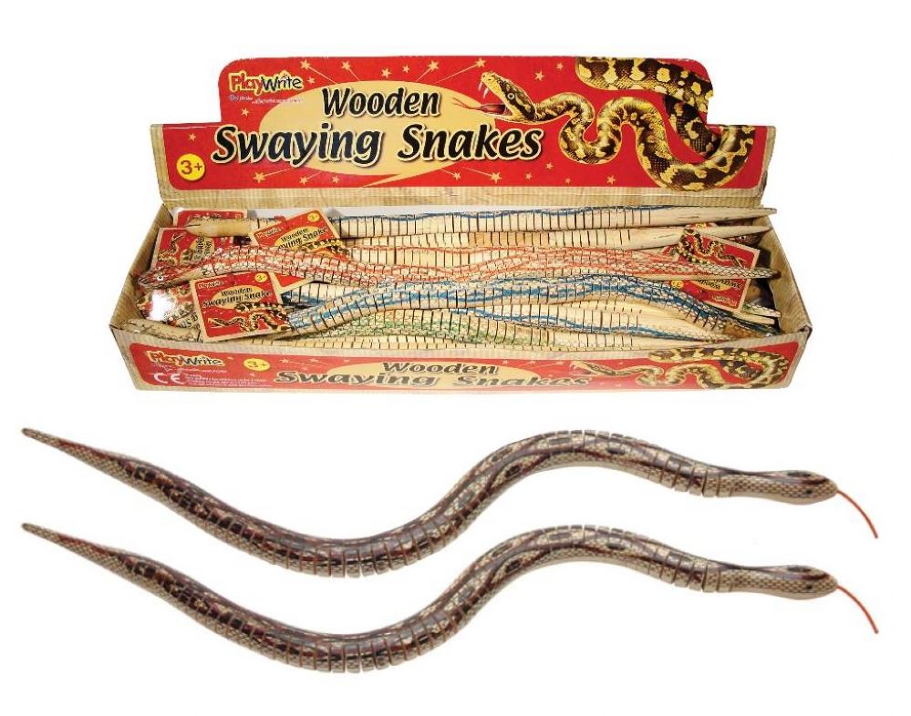 Children's Wooden Swaying Jointed Snake Toy with Realistic Movement