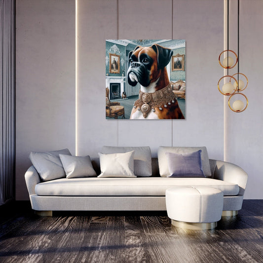 Guardian of the Manor Boxer Portrait Canvas