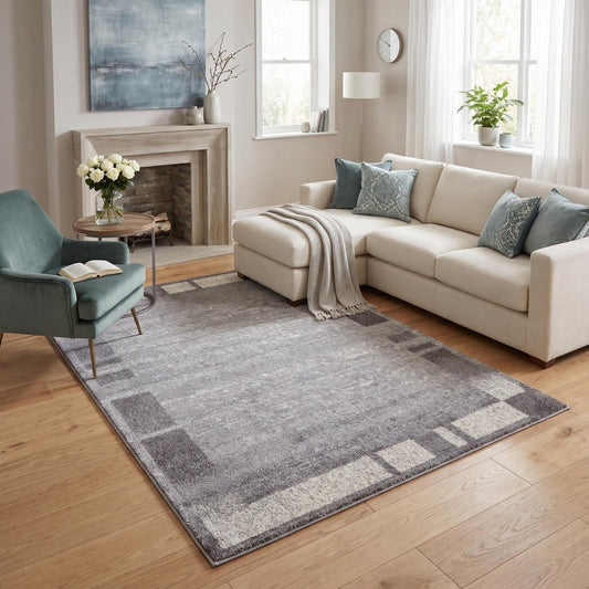 Ephesus Grey Cream Rug | 7438GC
