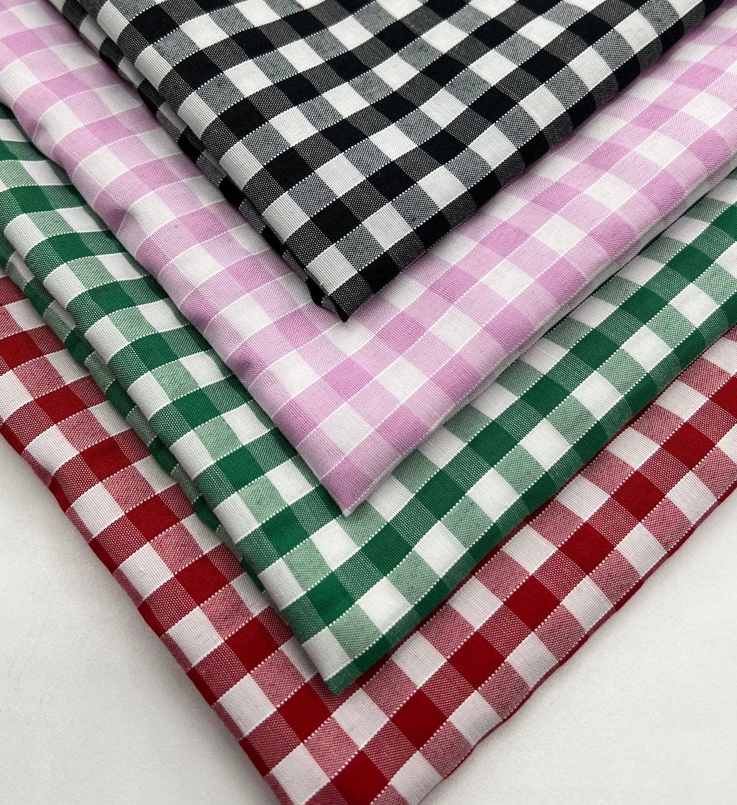 Emerald Gingham Printed Polycotton 90 GSM 80/20 44 Inch Non Stretch