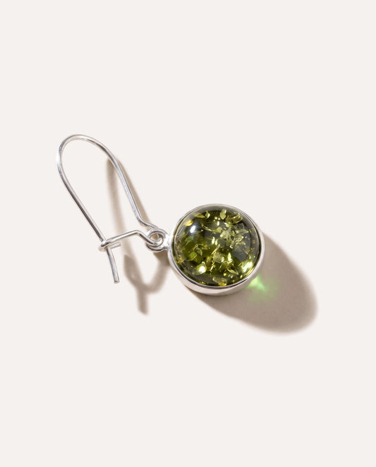 ESSENTIALS Green Amber Drop Earrings