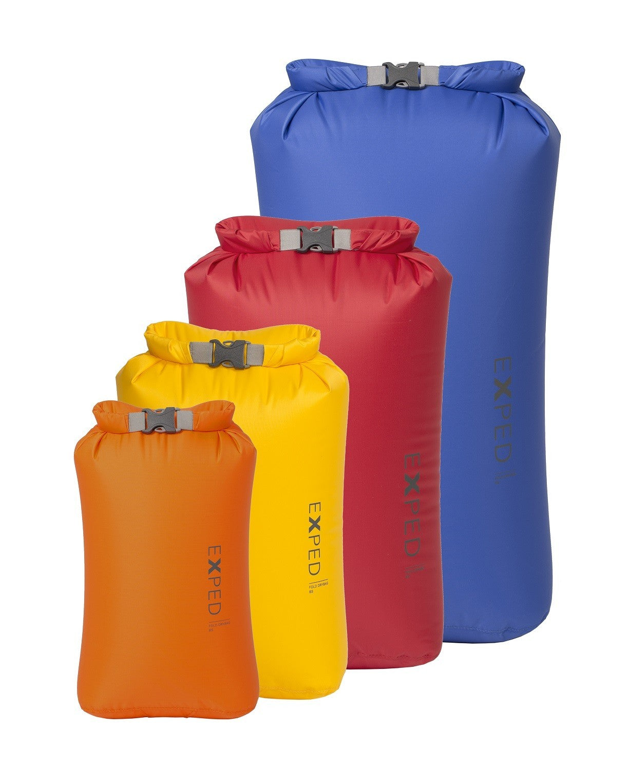 Exped Fold Dry Bag Bright 4pk Bright colours