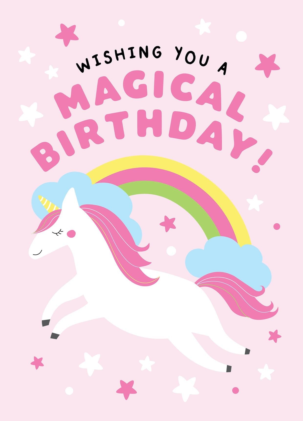 Magical Unicorn Wishing You A Magical Birthday Card