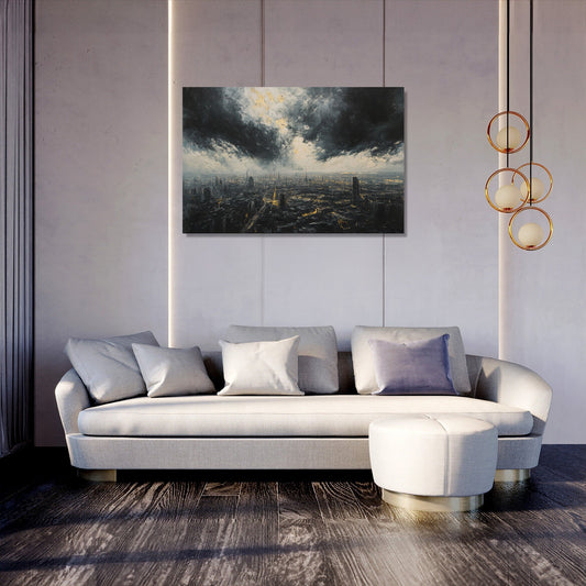 Shadowed Cityscape Canvas