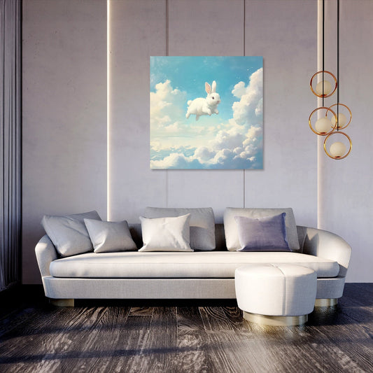 Fluffy Clouds Bunny Canvas