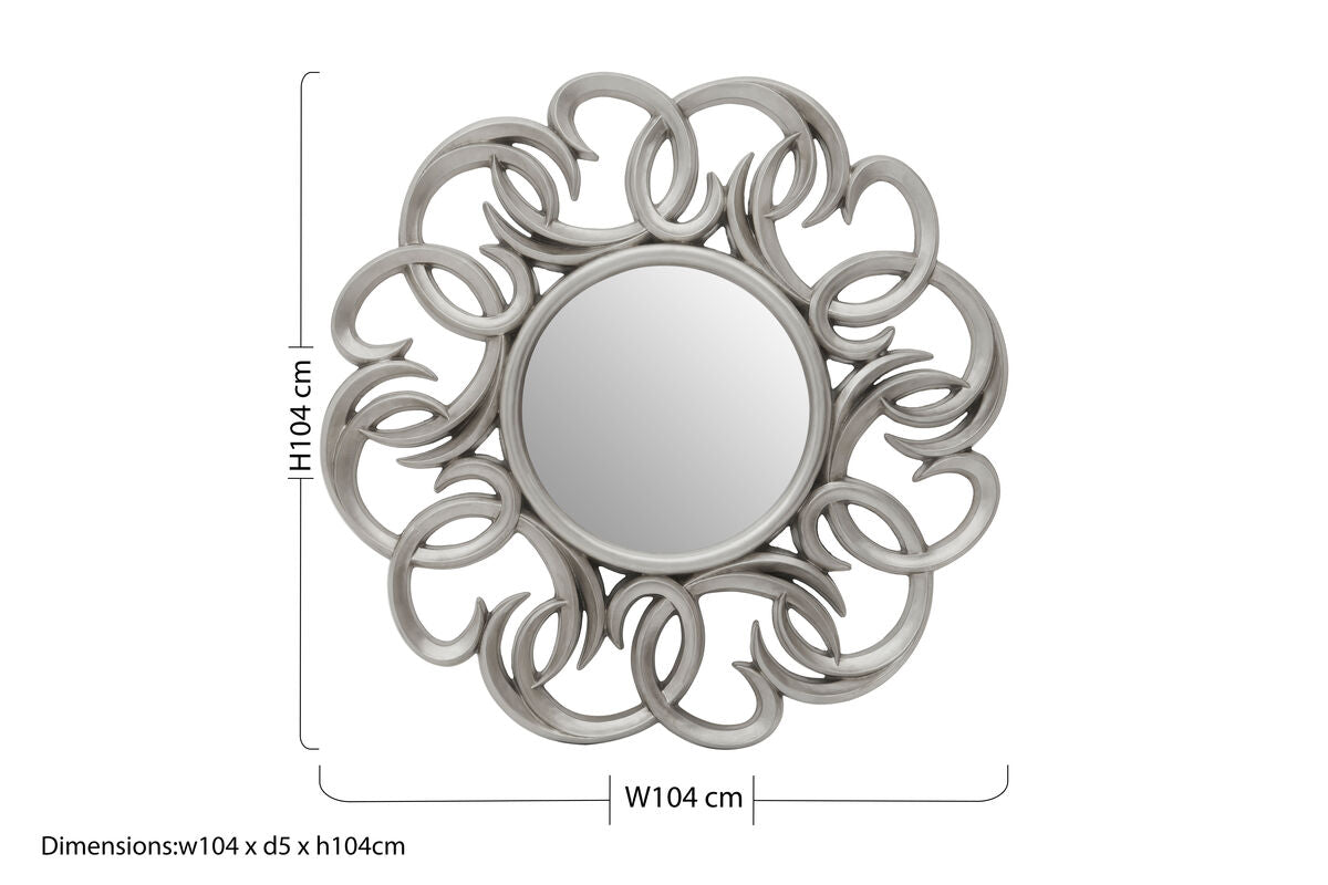 Entwined Silver Swirl Wall Mirror | Adelere