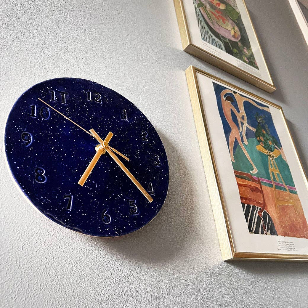 Dark Blue Wall Clock