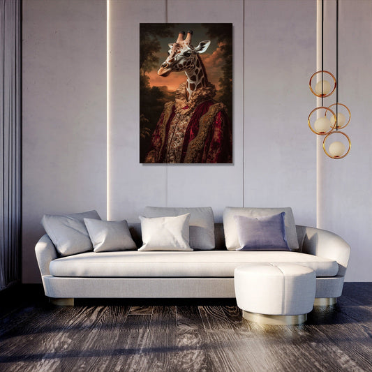 Noble Giraffe Royalty Canvas