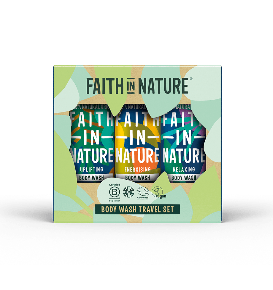 Faith In Nature Body Wash Travel Gift Set 3 x 100ml