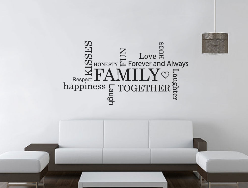 Family Word Art for Walls Sticker – Meaningful Home Wall Décor
