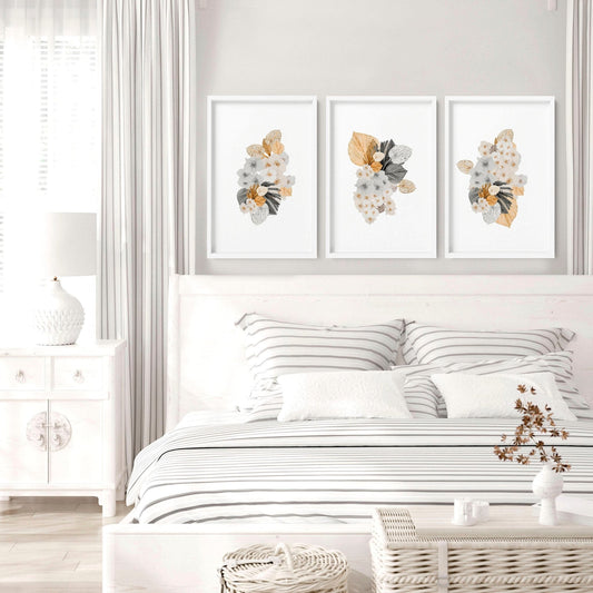 Wall pictures bedroom | set of 3 unique wall art