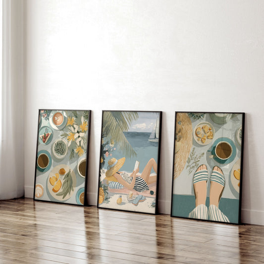 Feature Wall Art | Set of 3 Italian Lifestyle Wall art Prints