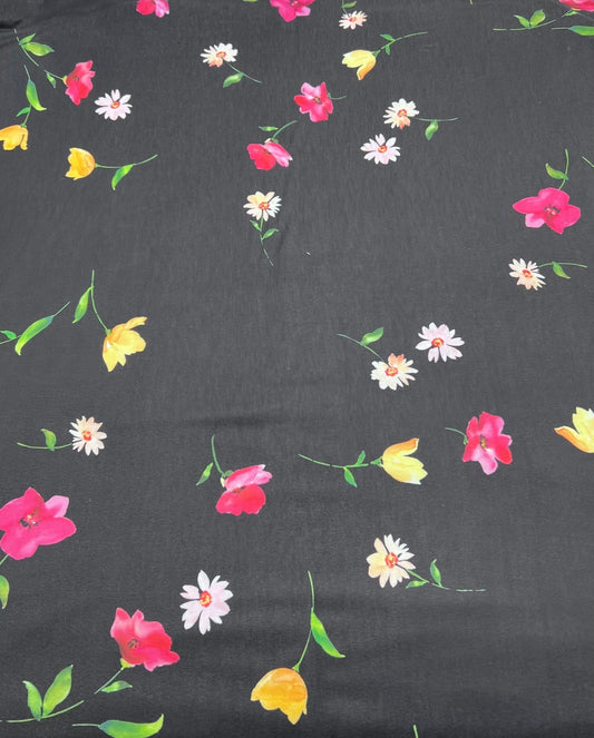Floral Multi Print Viscose Elastane 4 Way Stretch Fabric