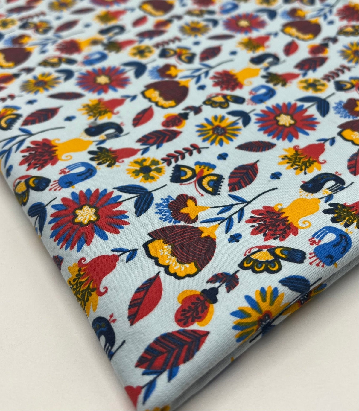 Flower Garden Sweatshirting Cotton Lycra 2 Way Stretch