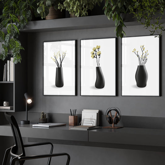 Framed Art Wall | Set of 3 Botanical Wall art Prints