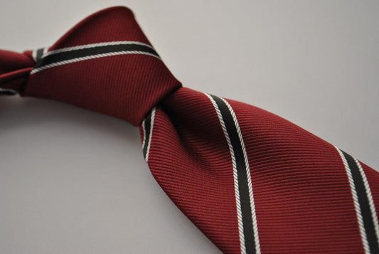 maroon and black club striped tie