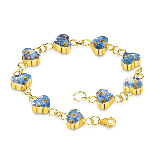 Forget-Me-Not Heart Bracelet - Sterling Silver & Gold-Plated Options