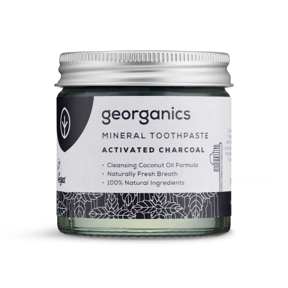 Georganics Fluoride Free Charcoal Toothpaste 60ml Natural Mineral Formula