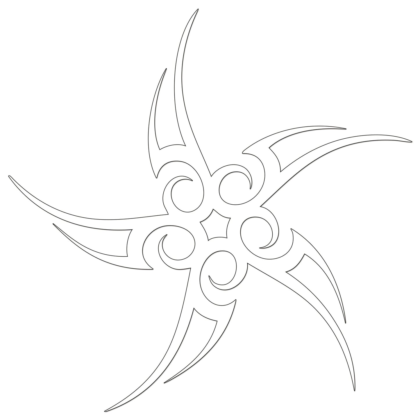 Tribal Five Star Iron On HTV Transfer