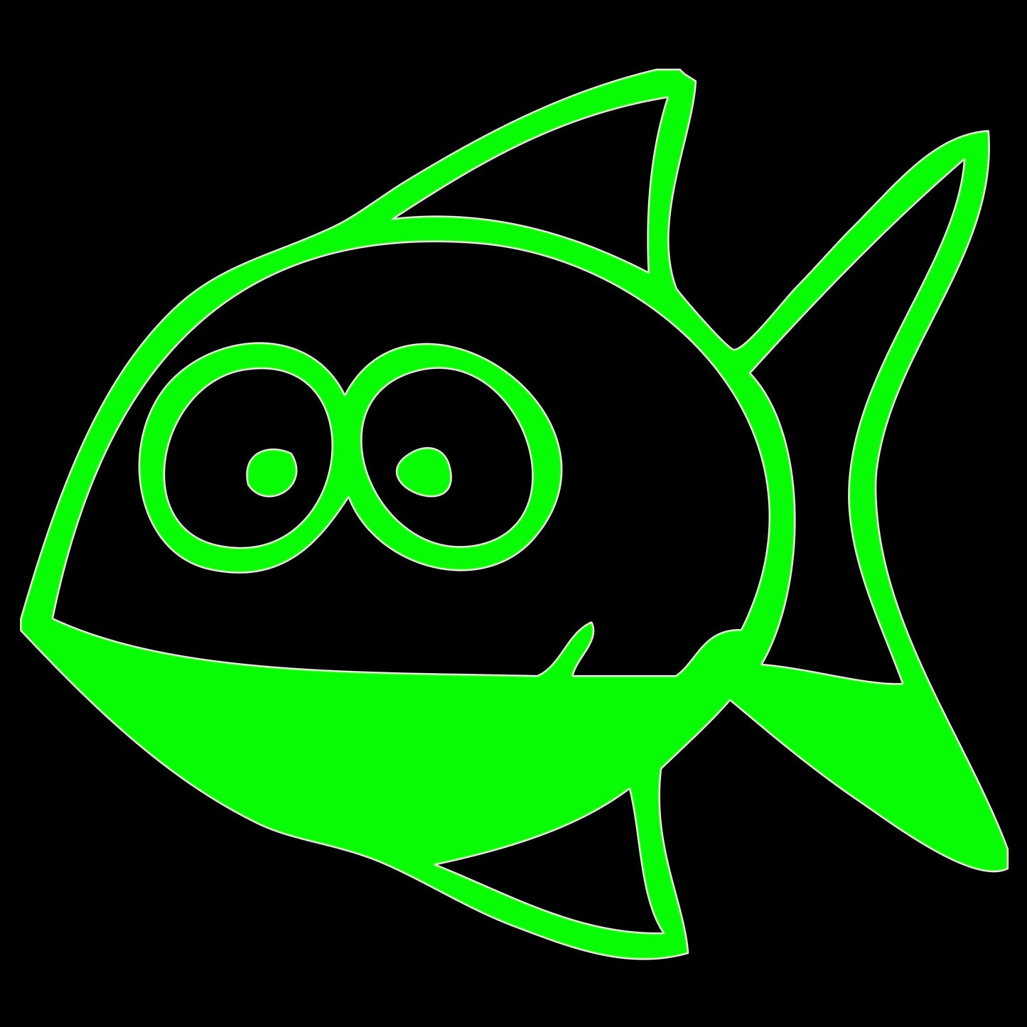 Funny Cartoon Fish Sticker