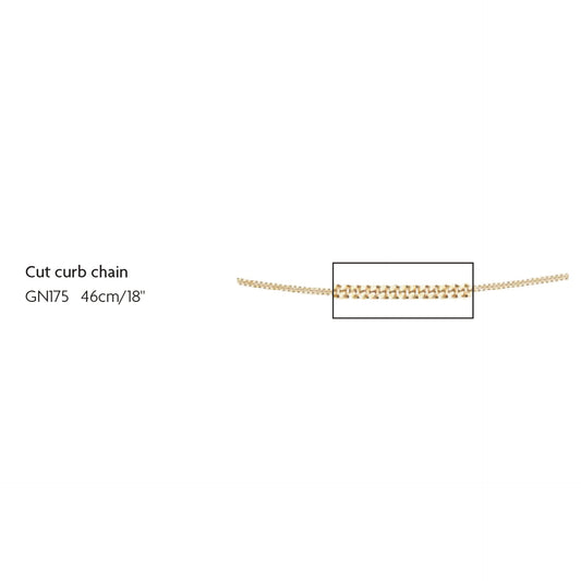 Elements Gold 1mm Diamond Cut Curb Chain 46cm