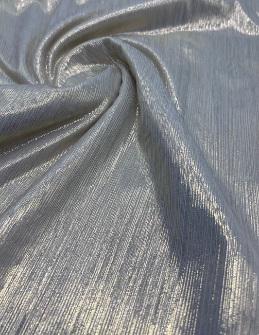 Champagne Gold Metallic Foil Rib Fabric