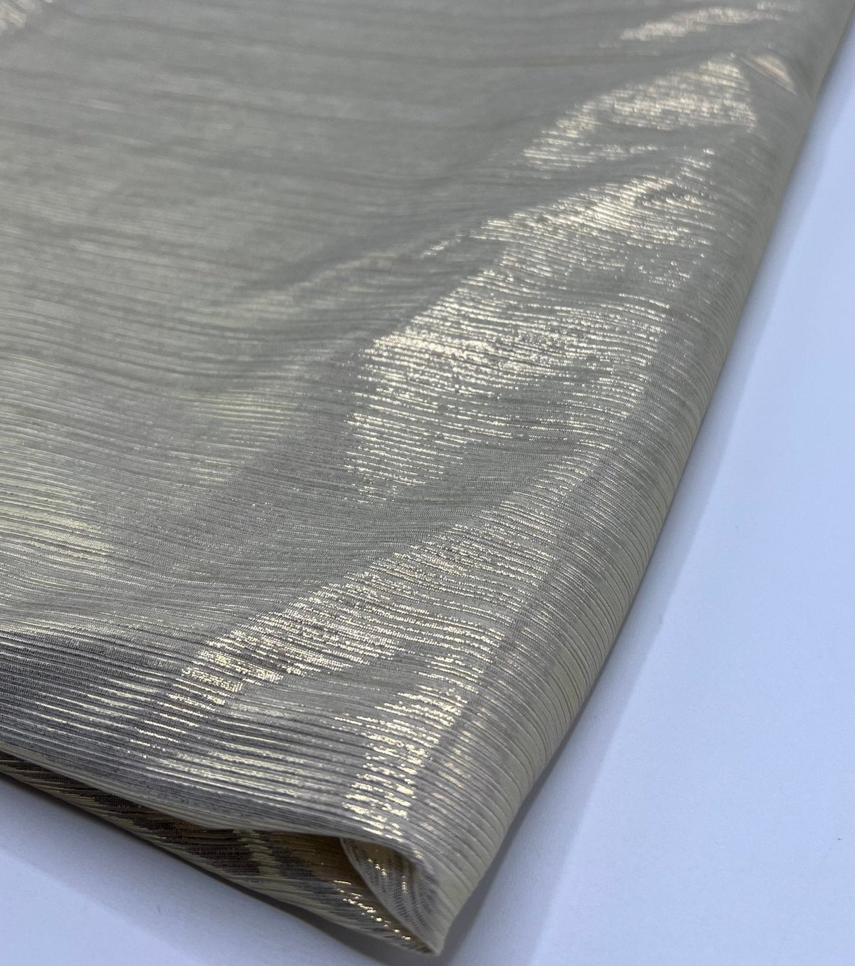 Champagne Gold Metallic Foil Rib Fabric