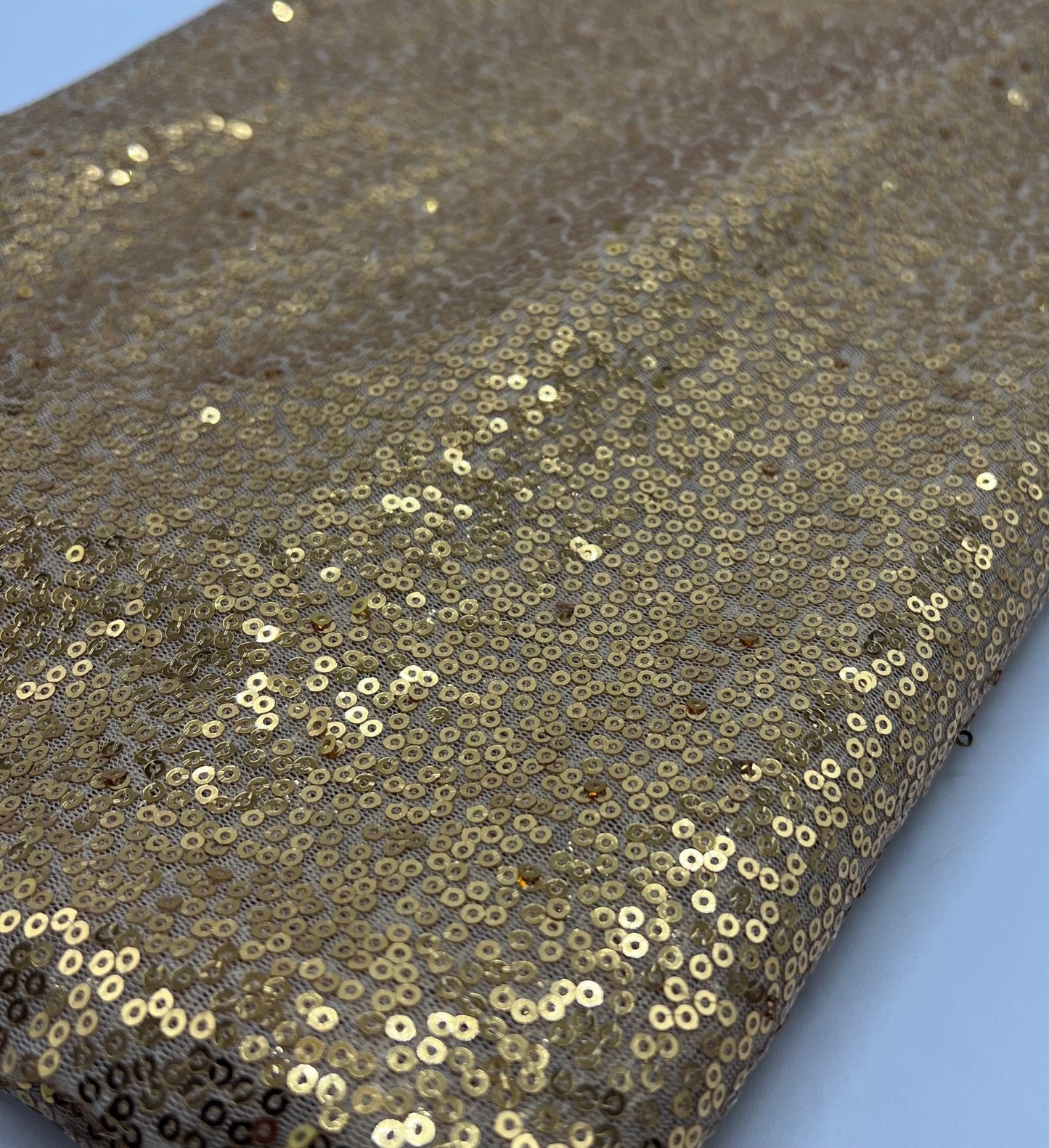 Gold On Stone Sequin Detail Non Stretch Fabric