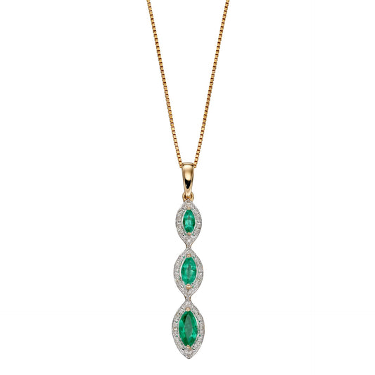 Elements Gold Marquise Triple Drop Pendant