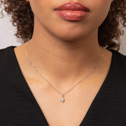 Elements Gold Pear Cut Solitaire Pendant