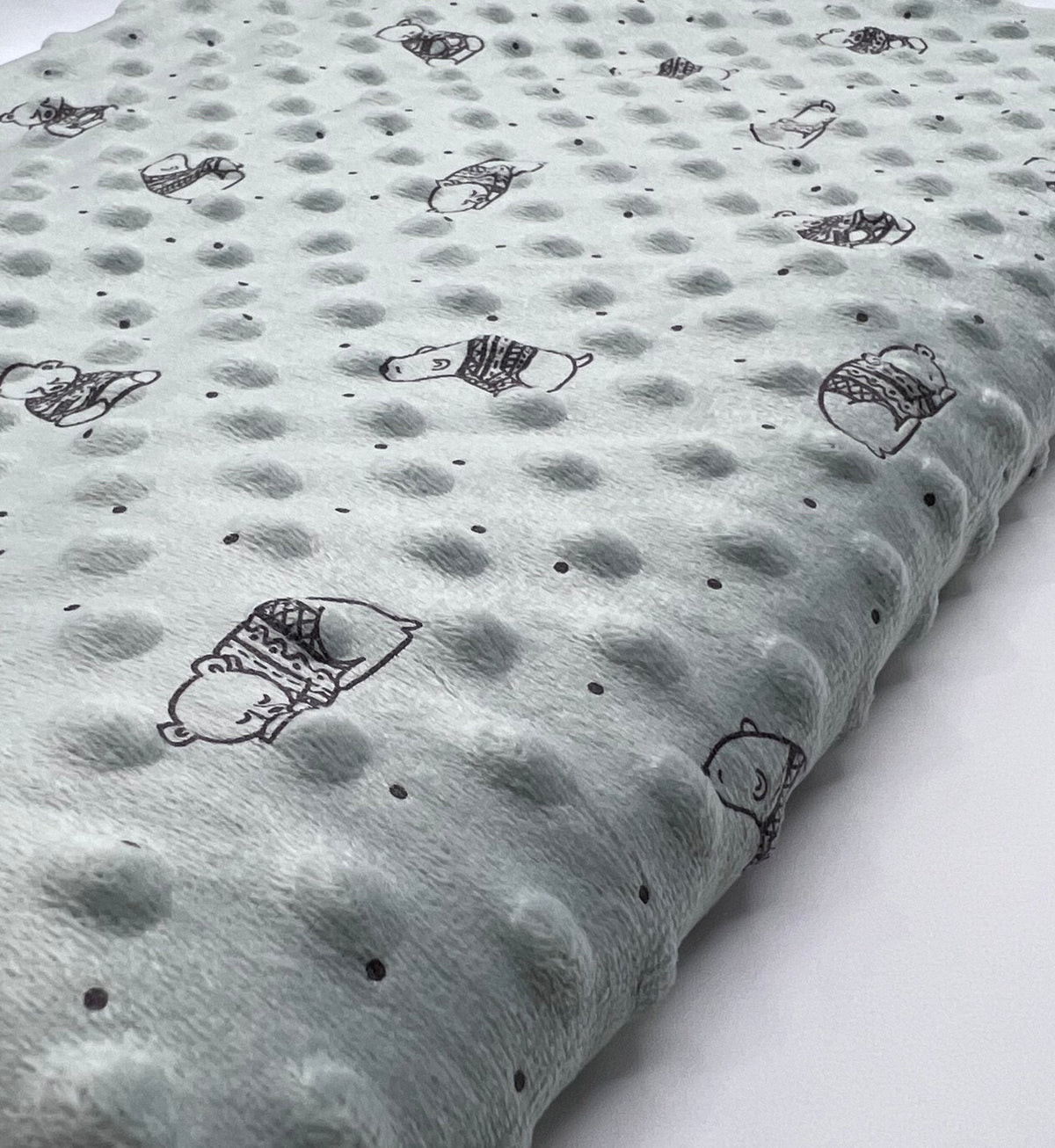 Green Bear Luxury Dimple Fleece Fabric Blanket Loungewear