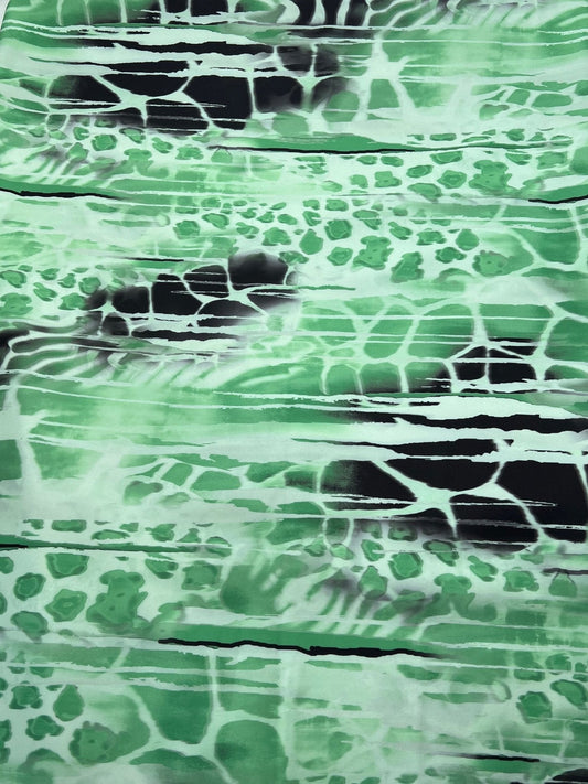 Green Snake Plain Scuba Fabric