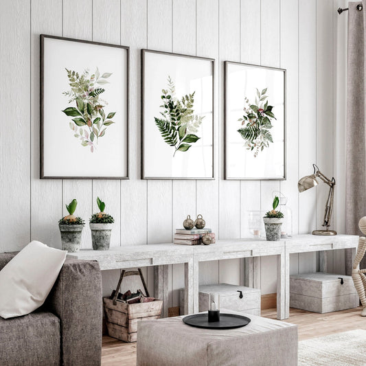 Greenery wall painting | set of 3 wall art prints