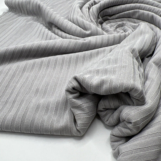 Grey 8x4 Wide Rib Stretch Fabric