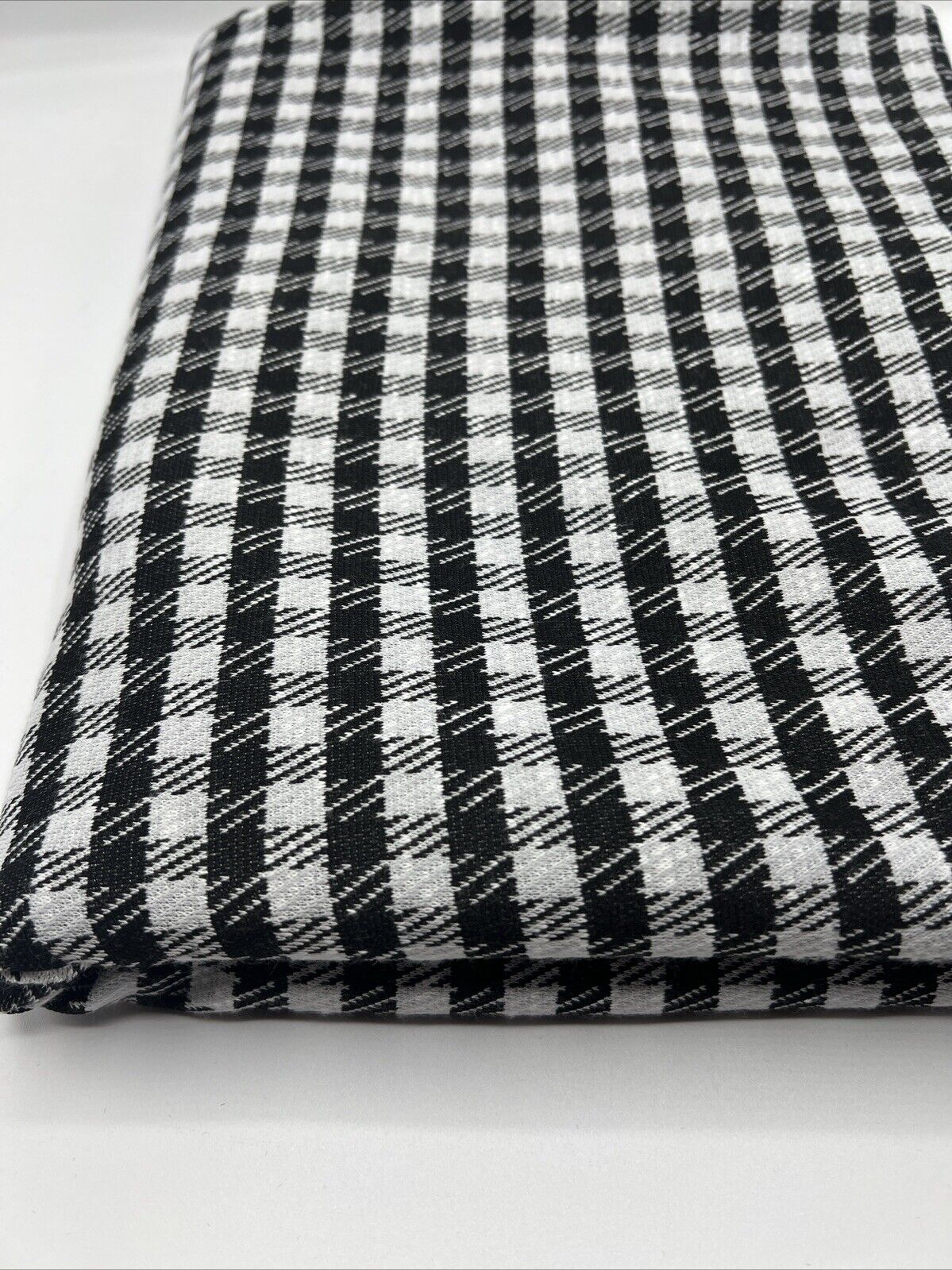 Grey Black Square Jacquard Fabric