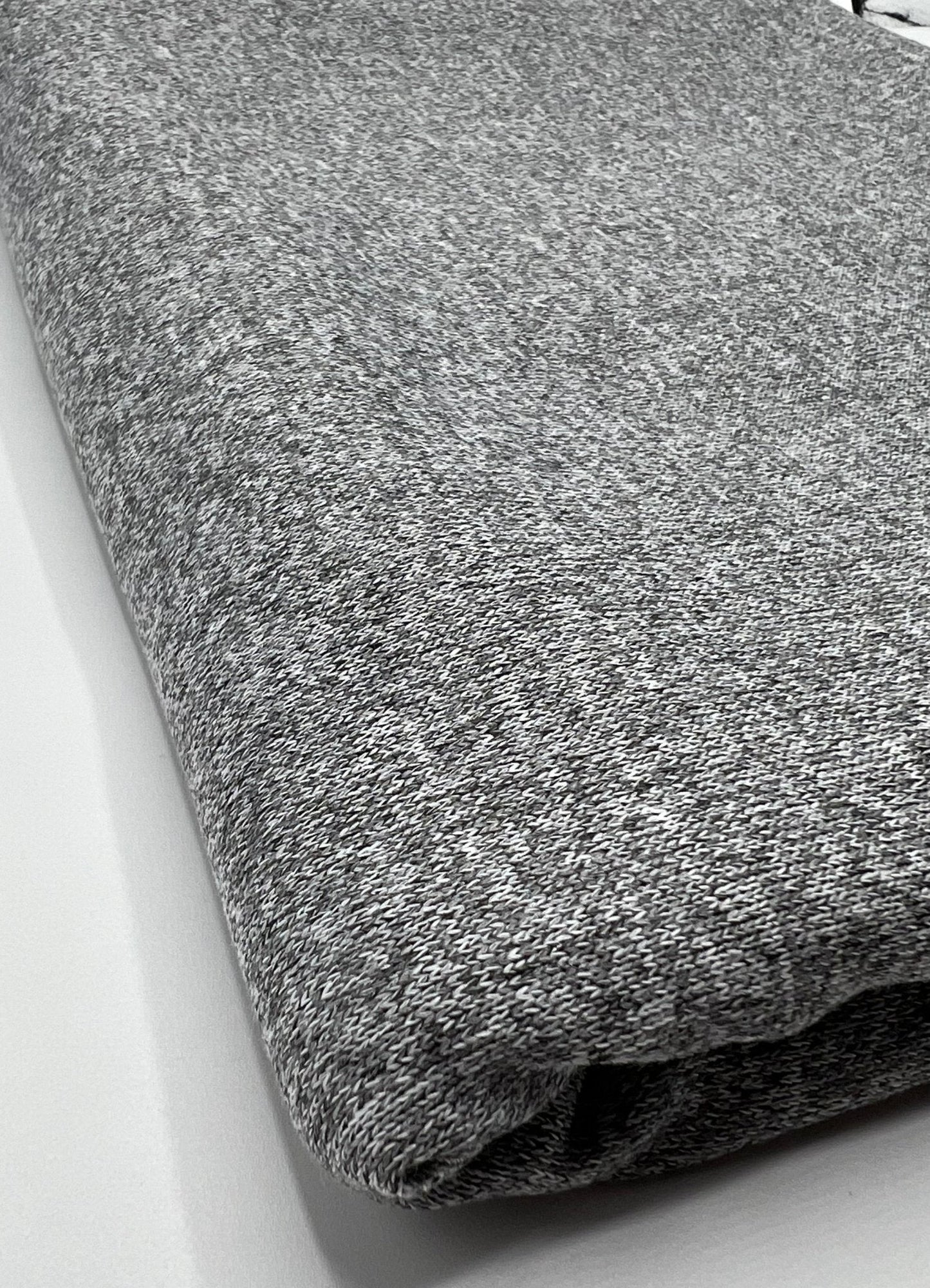 Grey Melange Knit Stretch Fabric