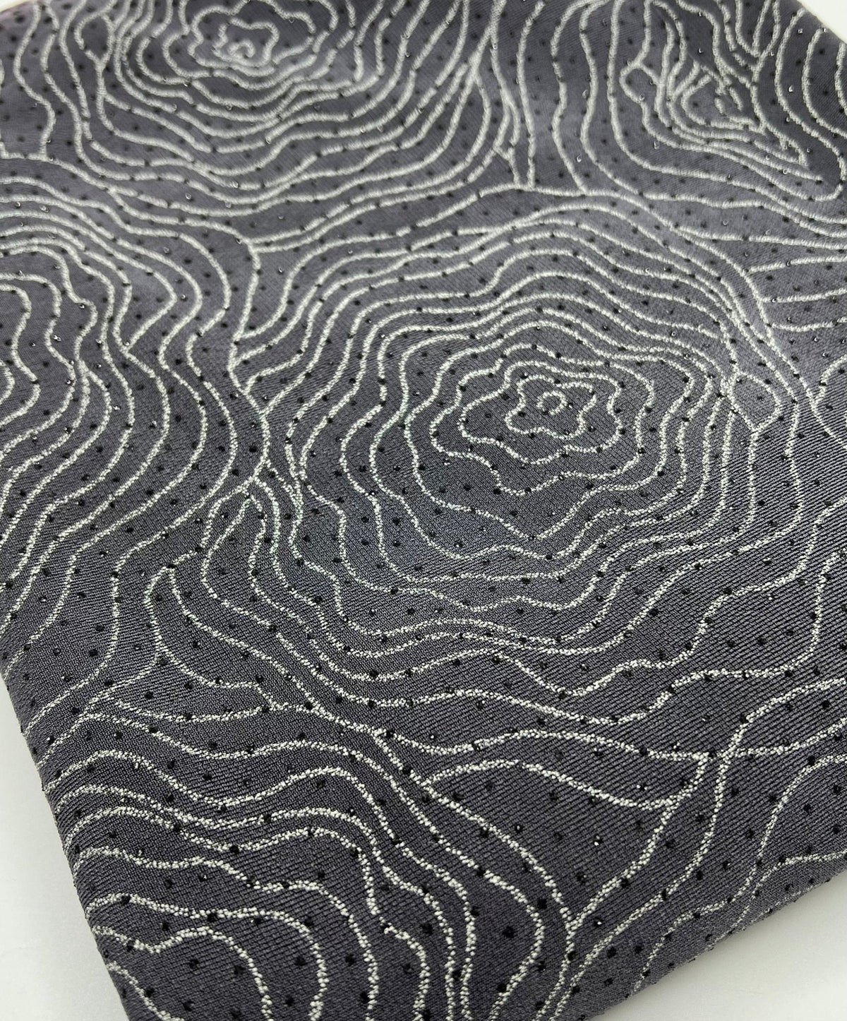 Grey Patterned Glitter Sequin 4 Way Stretch Dress Craft Fabric