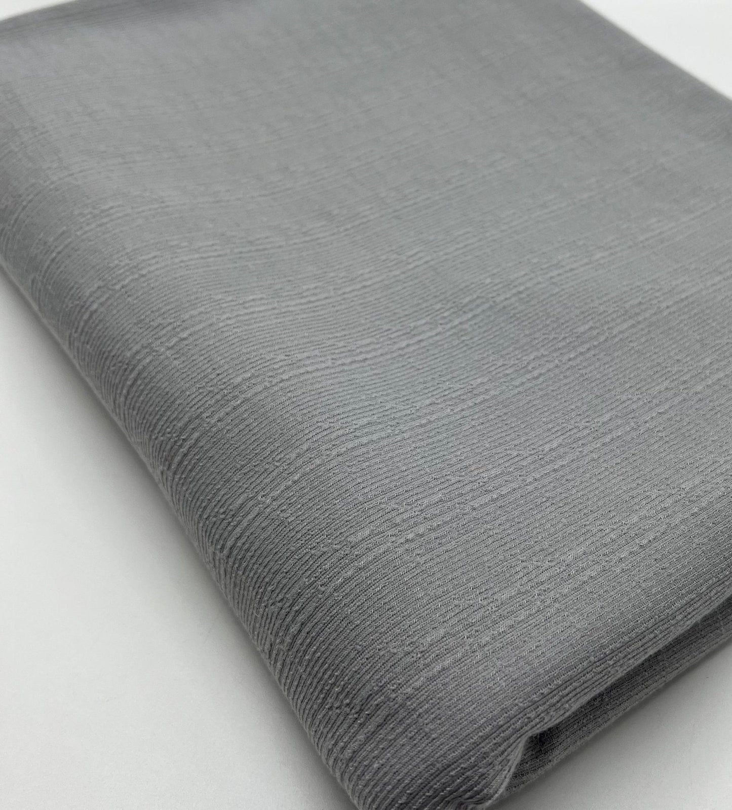 Grey Soft Striped Textured Stretch Fabric