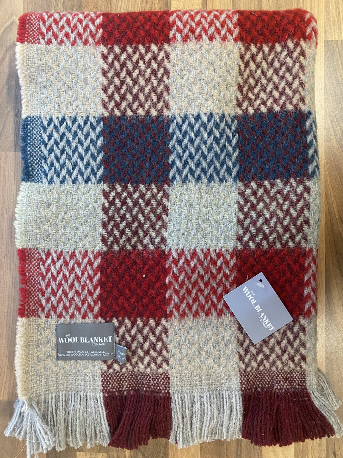 Random Check Celtic Weave Recycled Wool Throw